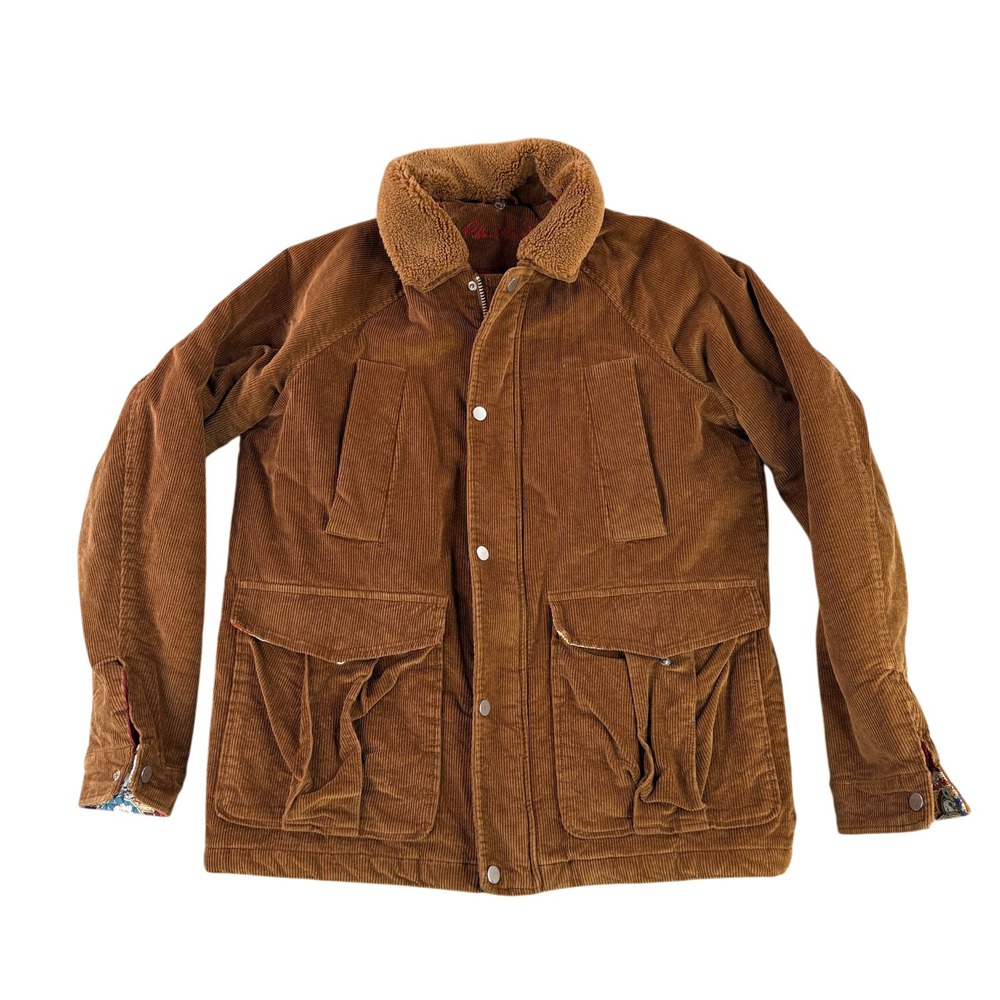 Robert Graham Corduroy Jacket‎ Mens Medium Brown Sherpa Collar Chore Field Coat